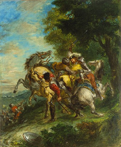 Weislingen gefangen von Goetzs Männern von Ferdinand Victor Eugene Delacroix